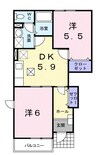 モデルン・ロイテ　Ａ棟 2DKの間取り