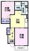 奥羽本線・山形線/さくらんぼ東根駅 徒歩15分 1階 築22年 2DKの間取り