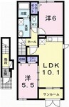 ヴィラ清四郎 2LDKの間取り