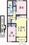 ヴィラ清四郎 2LDKの間取り