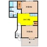 ユートピア次木　Ｂ棟 2DKの間取り