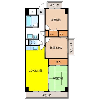 間取図 カーサ薬師寺