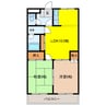 メイプルタウン 2LDKの間取り