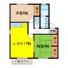 セジュール長良 2LDKの間取り