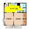 グリーンハイツＡ 2DKの間取り