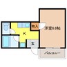 シルクハイツ間島 1Kの間取り
