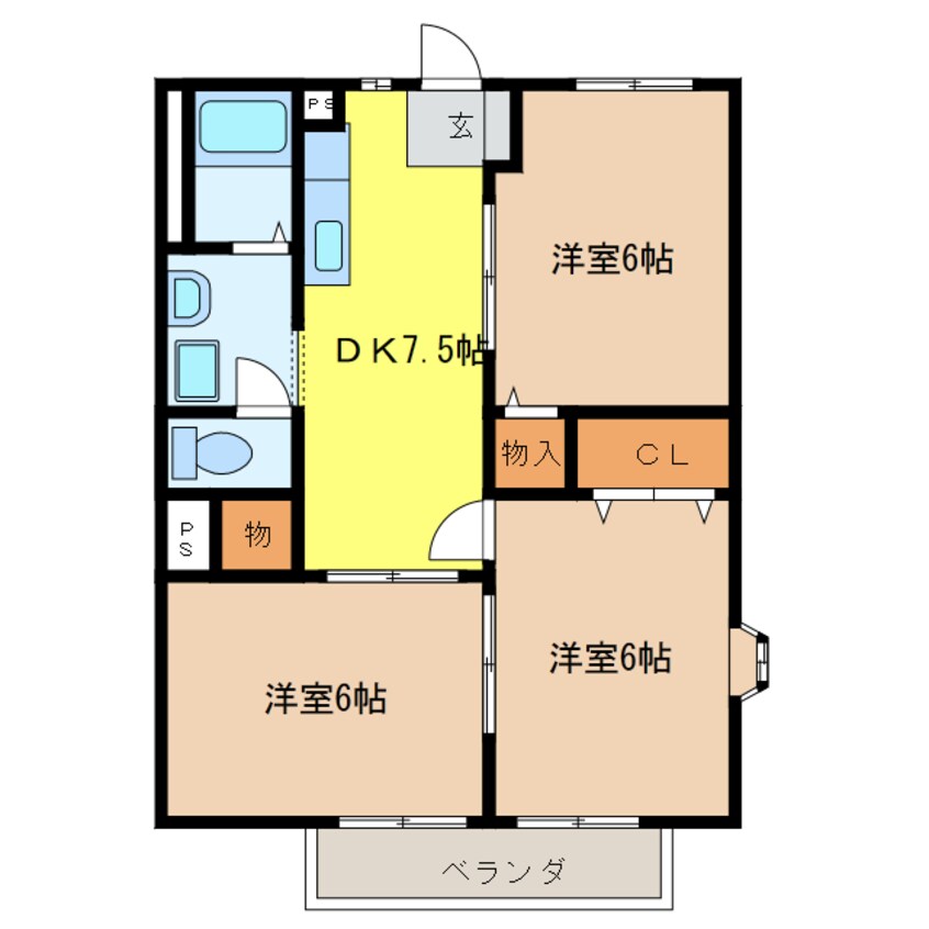 間取図 リバティーヒルズＢ