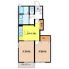 プラシード（正木町） 2DKの間取り