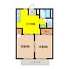 タウニーNo.5 2DKの間取り