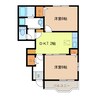 ボーグランデール長良Ⅰ 2DKの間取り