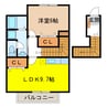 エスティーロ 1LDKの間取り