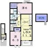 フラン・ドゥ・アーサーⅡ 2LDKの間取り