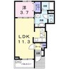 プロスパー　ジュン 1LDKの間取り