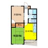 羽島ザ・スカイ 2DKの間取り