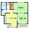 コーポクイーン 2DKの間取り