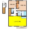 ﾌﾟﾚｼﾞｵ 2LDKの間取り
