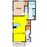 カーサ名森 1LDKの間取り