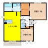 コアロードⅧ 2LDKの間取り