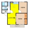 セジュール薬師寺 2LDKの間取り