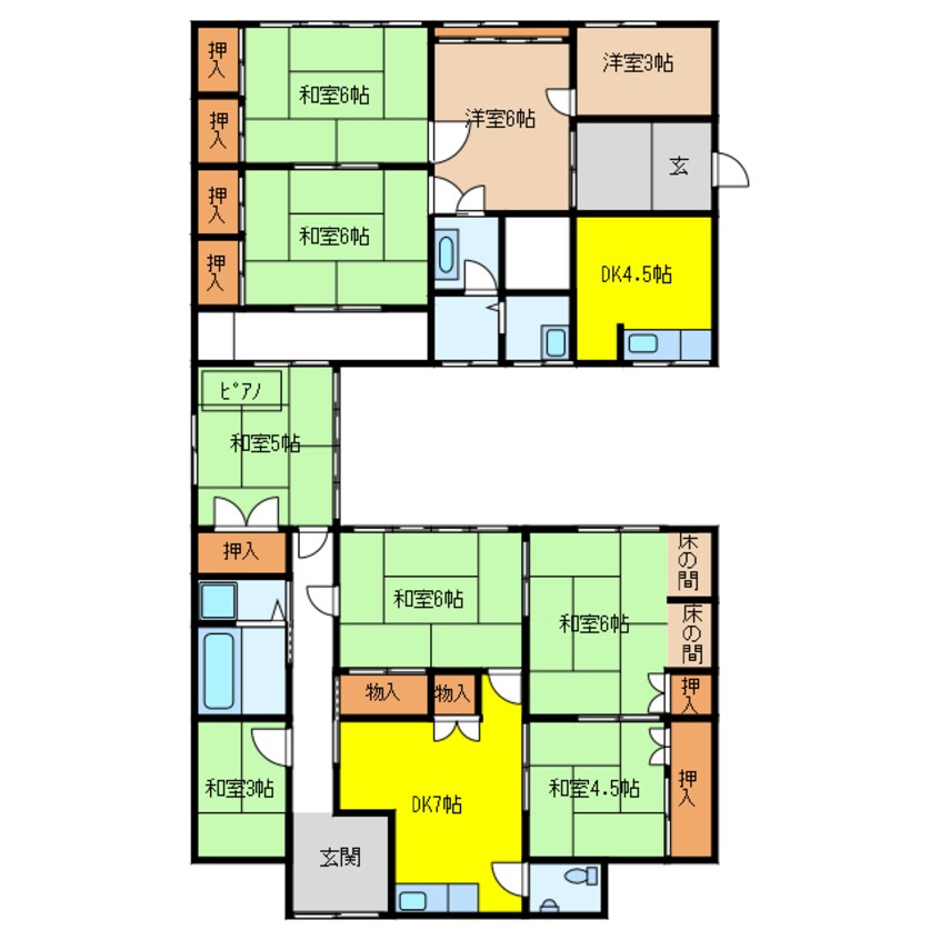 間取図 竹鼻小学校南貸家