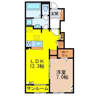 間取図 ポルズブロッコ　ヴェントット　A