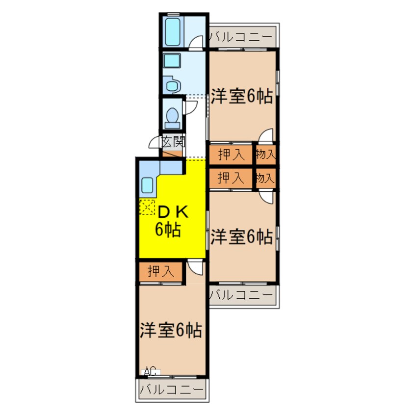 間取図 ヴィラナリー安八　C