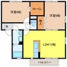 ベルセーヌ　Ｂ棟 2LDKの間取り