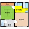 足近カーザ 2DKの間取り