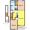 クレール・恵 2LDKの間取り