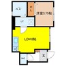 リーブルファイン中鶉 1LDKの間取り