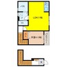 リーブルファイン中鶉 1LDKの間取り