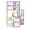 ヌーヴォー　エ　ベル　Ⅱ 2LDKの間取り
