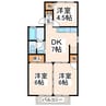 セジュール大津 3DKの間取り