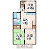 セジュール大津 3DKの間取り