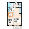 プレールルフラン 1LDKの間取り