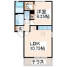 グリーンパークⅡ光の森 1LDKの間取り