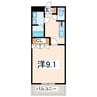 レジデンスフラワー 1Kの間取り