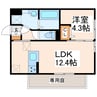 ボナール・三ツ石 1LDKの間取り