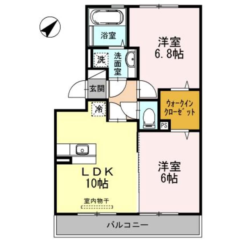 間取図 産交バス（熊本市）/松の本 徒歩4分 2階 築13年