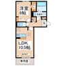 Ｄ’プレイスみずき台 1LDKの間取り