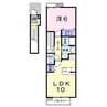 ヴィラスクエアD・E 1LDKの間取り
