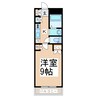 カーサセレーノ 1Kの間取り