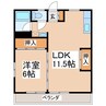 サンシティＫ 1LDKの間取り