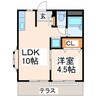 神山ハイツⅤ 1LDKの間取り