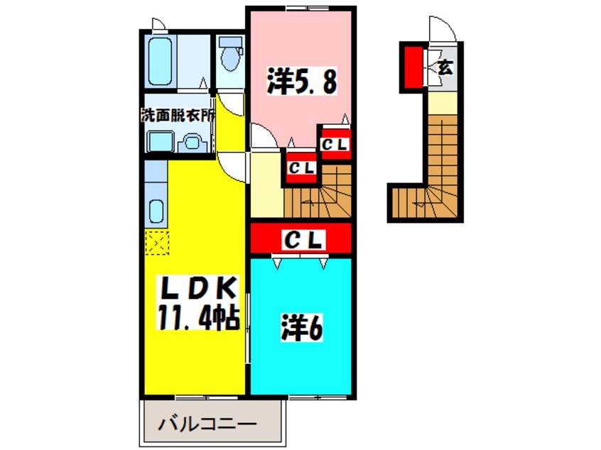 間取図 ムーンヴェルジュＢ・Ｃ・Ｄ