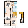 ランドヒルズA・B・C 2LDKの間取り