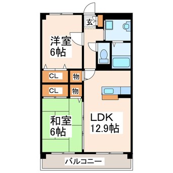 間取図 熊本電鉄バス/新山 徒歩2分 3階 築22年