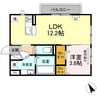 グランシャリオ須屋Ⅱ 1LDKの間取り