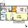 グランシャリオ須屋Ⅱ 1LDKの間取り