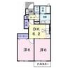 ランドヒルズD・E（大津） 2DKの間取り